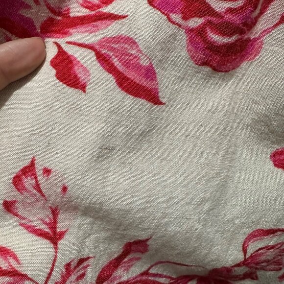 Anthropologie Red Cream Floral V-Neck Long Sleeve Tiered Dress Embroidered M - Picture 16 of 16